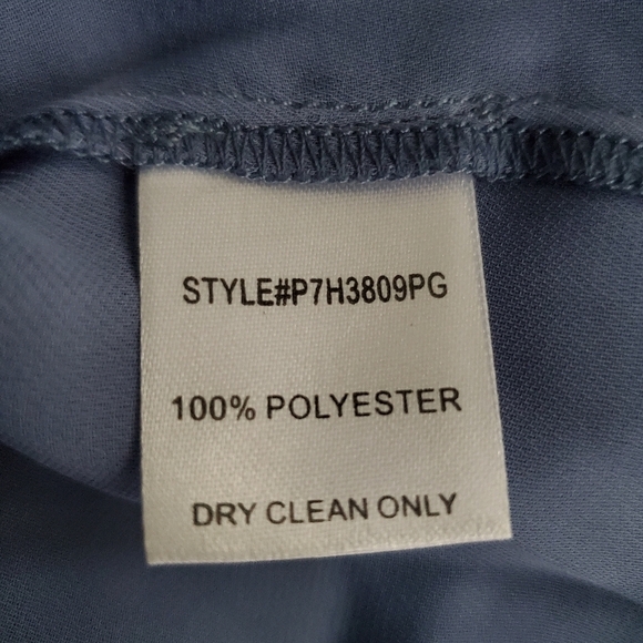 Parker Asymmetric Long Sleeved One Shoulder Blue Ruffle Blouse - Picture 10 of 10